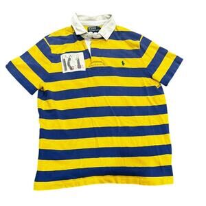 Vintage Polo Ralph Lauren Striped French Rib Rugby Shirt Kayak Exp Guide Patch L
